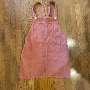 Top Shop Pink Corduroy Overall Dress